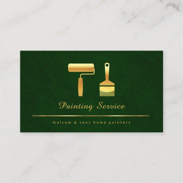Carte De Visite Brosses d'or Emerald Green Elegance (Devant)