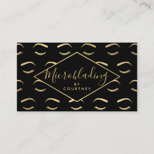Carte De Visite Brosses et cils Microblading Noir/Or