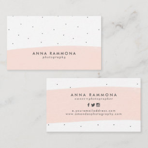 Carte De Visite Brosses minimalistes Pastel rose et blanc