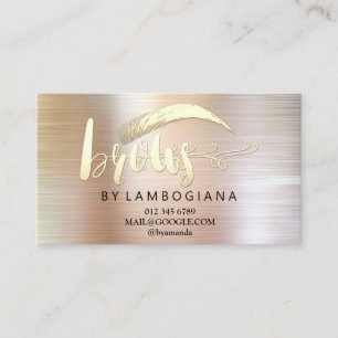 Carte De Visite Brosses Rose Gold Logo Microblading Busin