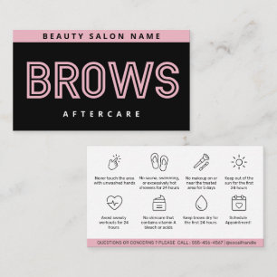 Carte De Visite Brosses roses noires - Instructions pour les pouss