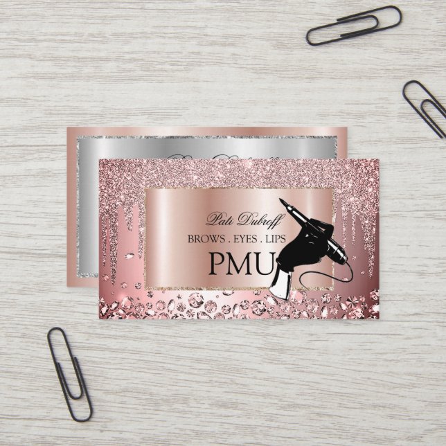 Carte De Visite Brosses ULM Microblading Henna Salon (Devant/Arrière en situation)