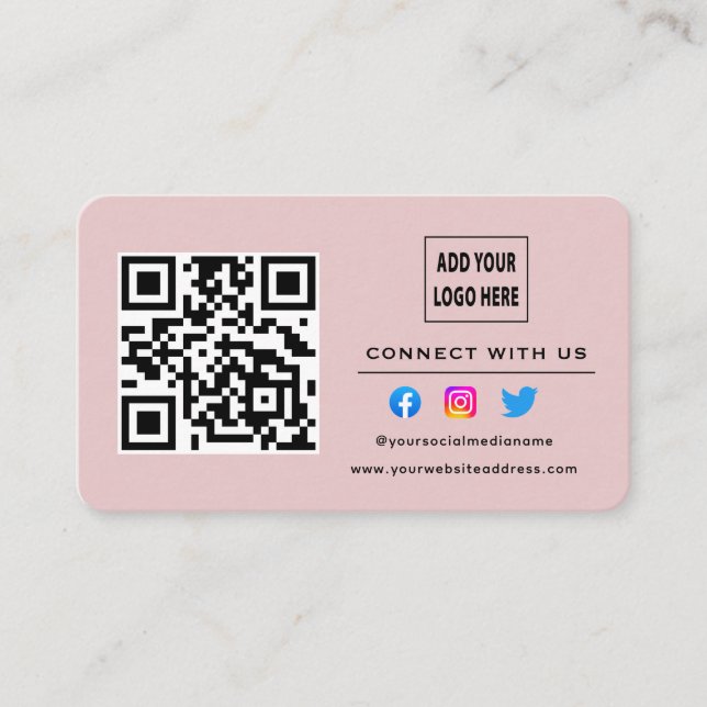 Carte De Visite Brousse Rose Suivre L'Analyse Pour Se Connecter À  (Devant)