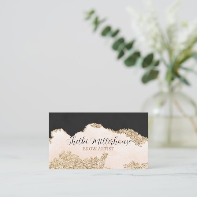 Carte De Visite Brow Artist Card with Brow Microblading Afcare (Debout devant)