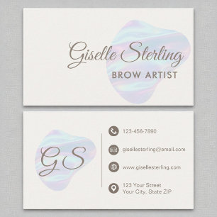 Carte De Visite Brow Artist Iridescente Pearl Opal Abstrait