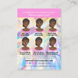 Carte De Visite Brow Microblading Aftercare Crystal Holographic Bu