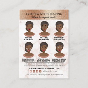 Carte De Visite Brow Microblading Aftercare & Nomination Marble  