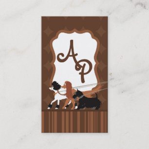 Carte De Visite Brown animal assis chien marchant marcheur marcheu