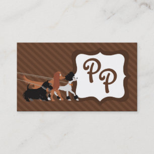 Carte De Visite Brown animal assis chien marchant marcheur marcheu
