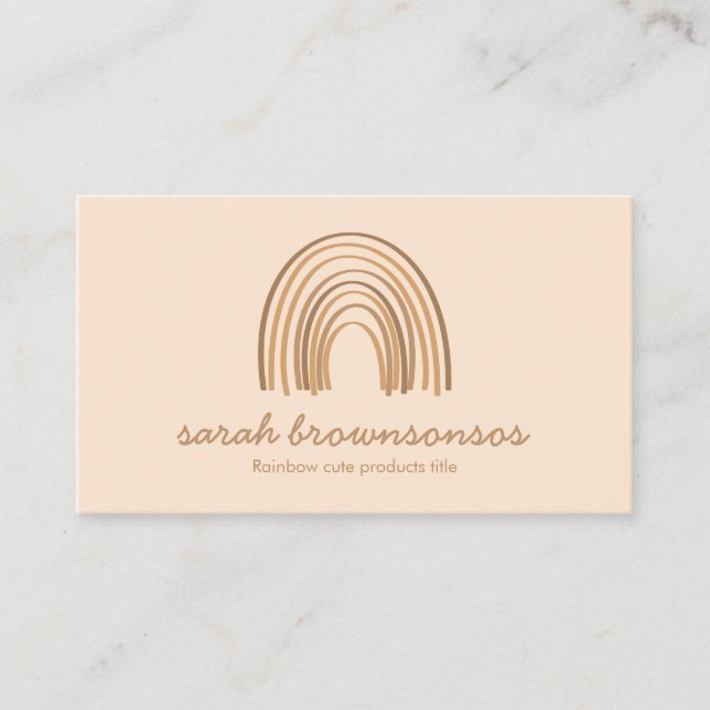 Carte De Visite Brown Boho Rainbow Nursery (Devant)