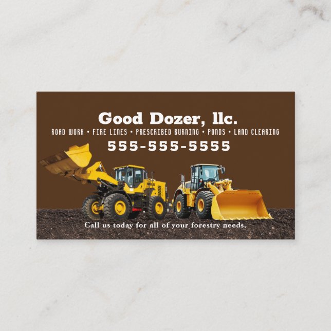 Carte de visite Brown Bull Dozer (Devant)