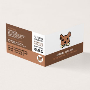 Carte De Visite Brown chien, entraîneur de chien détaillé