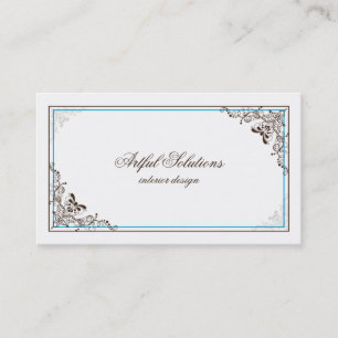 Carte de visite Brown élégant vintage de rouleaux