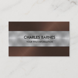 Carte de visite Brown en acier inoxydable