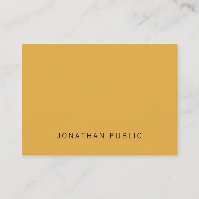 Carte De Visite Brown Jaune tendance Élégant Simple Moderne Modèle (Devant)