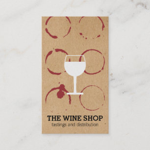 Carte De Visite Brown naturel avec Tissus de vin et Verre