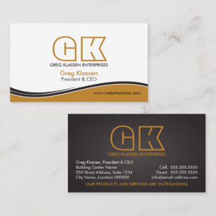 Carte De Visite Brown Or professionnel moderne