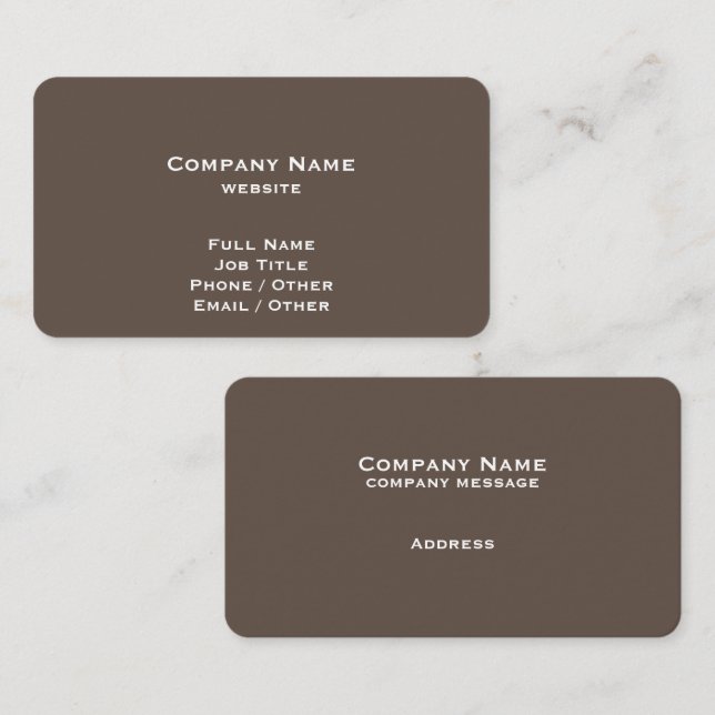 Carte de visite Brown simple (Devant / Derrière)