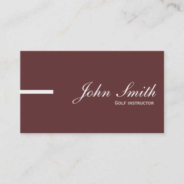 Carte de visite Brown simple de golf (Devant)