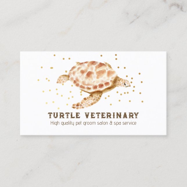 Carte De Visite Brown Tête de Mer Caretta (Devant)