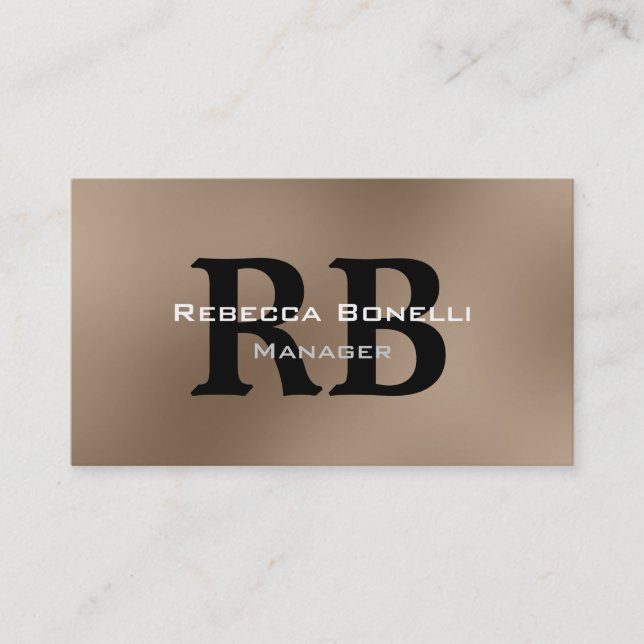 Carte de visite Browny Black White Monogram Manage (Devant)