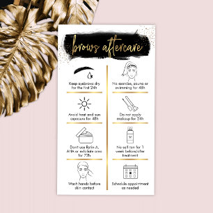 Carte De Visite Brows Aftercare Guide Parties scintillant noir & o
