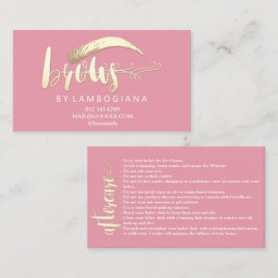 Carte De Visite Brows Gold Logo Microblading Rose Busine