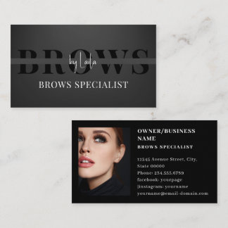 Carte De Visite Brows Typographie Eyebrow Salon Photo Luxe