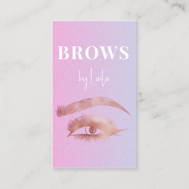 Carte De Visite Brows Typographie Eyebrow Salon Photo Luxe (Devant)