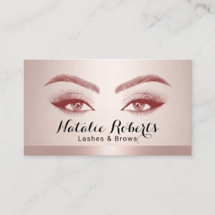Carte De Visite Broyage et broyage Microblading Bleu Rose Gold Bor