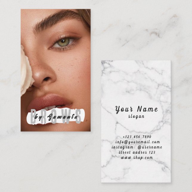 Carte De Visite Broyage PMU Microblading Henna Salon Busin (Devant / Derrière)