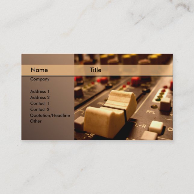 Carte De Visite Bruit \ musique \ producteur \ mélangeur (Devant)