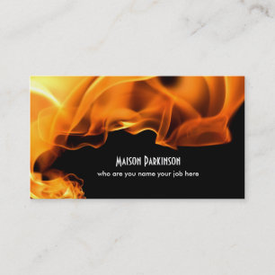 carte de visite brûlant du feu