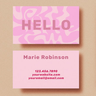 Carte De Visite Brun bleu rose pâle rétro