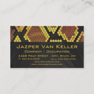 Carte De Visite Brun de serpent de monogramme et copie d'or