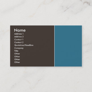 Carte De Visite Brun élégant et bleu