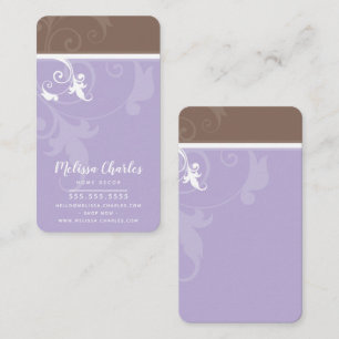 Carte De Visite Brun pourpre lilas de feuillage élégant ÉLÉGANT de