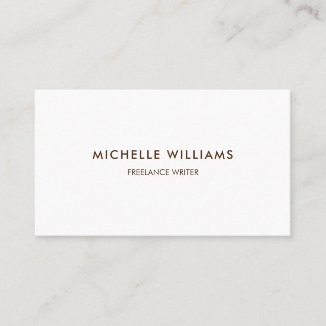 Carte De Visite Brun professionnel minimaliste (Devant)