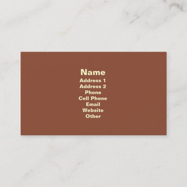 Carte De Visite Brun simple (Devant)