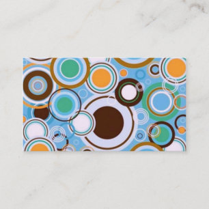 Carte De Visite Brun turquoise d'Aqua de rétro motif génial de