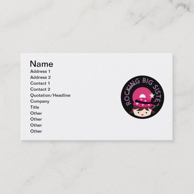Carte De Visite Brunette Rocking Big Sister (Devant)