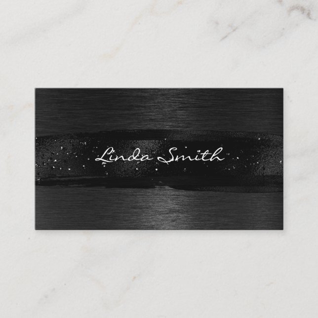 Carte De Visite Brush Brush Brush Brossé Noir (Devant)
