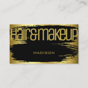 Carte De Visite Brush Stroke Or Noir Glamour Luxe Beauté