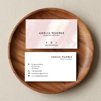 Carte De Visite Brush Stroke Texture Modern Business card template