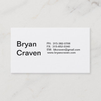 Carte De Visite Bryan Craven