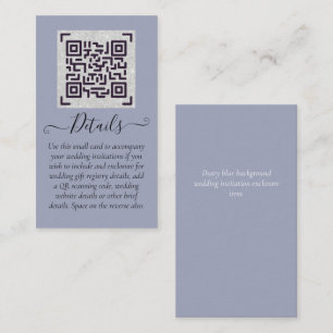 Carte De Visite Budget QR Code Website RSVP Mariage de l'hôtel Dét