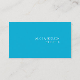 Carte De Visite Budget Simple Une Seule Couleur Uni Bleu Clair Mod