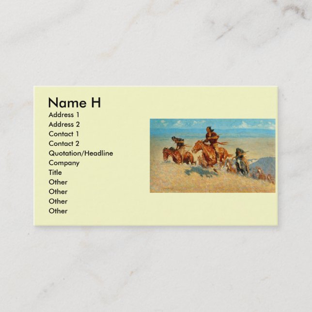 Carte De Visite Buffalo Runners (1909) de Frederic Remington (Devant)