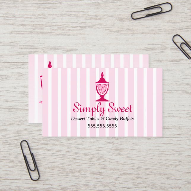 Carte De Visite Buffet de bonbons et tables de desserts (Devant/Arrière en situation)