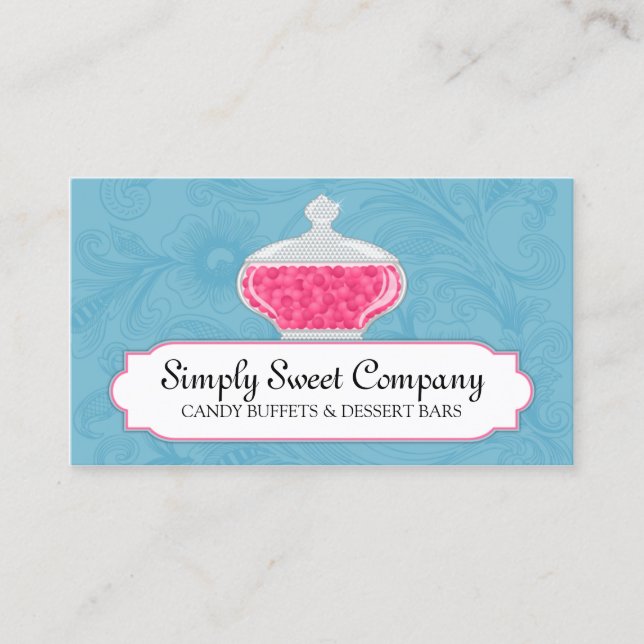 Carte De Visite Buffet élégant de sucrerie et de dessert (Devant)